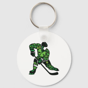 St Patricks Day Hockeyspieler - Shamrock Spirit Sp Schlüsselanhänger