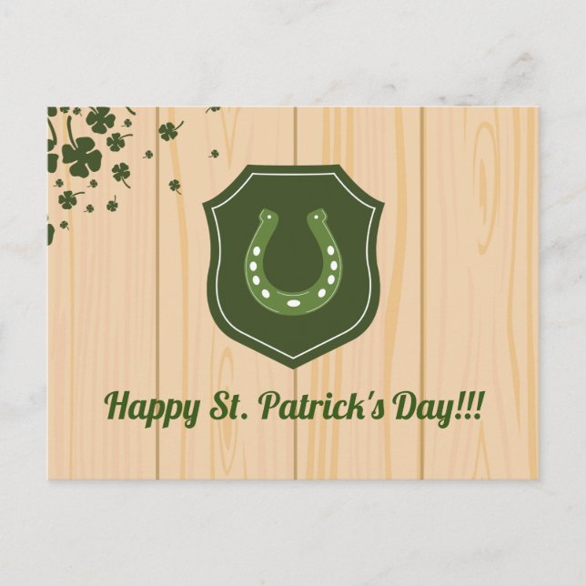 St. Patrick's Day Horse Shoe Postkarte (Vorderseite)
