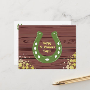 St. Patrick's Day Horseshoe Postcard Postkarte