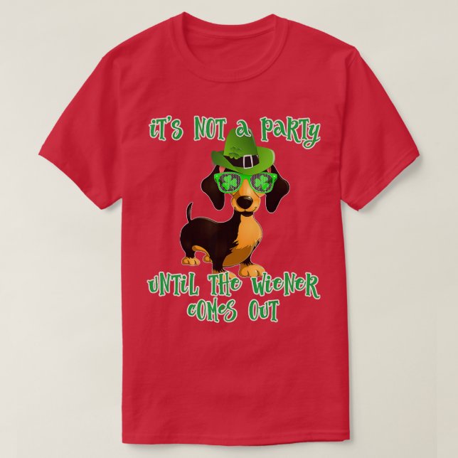 St Patricks Day Hund Dackel Dackel Biergeschenk T-Shirt (Design vorne)
