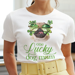 St Patrick's Day Hund Mama Custom Foto Funny T-Shirt
