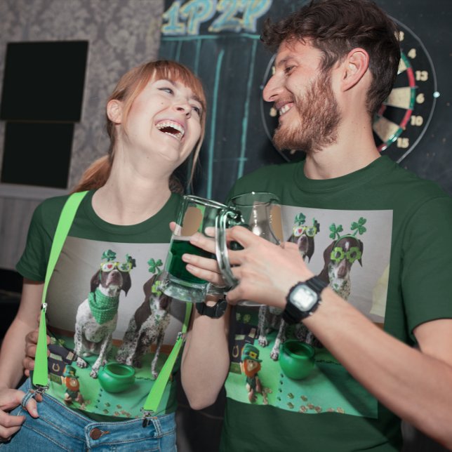 St. Patrick's Day Hunde Bereit zum Party Dunkler T T-Shirt (St. Patrick's Day Dogs Ready to Party Dark T-Shirt)