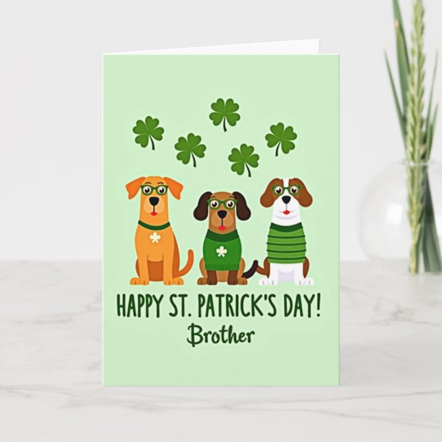 St. Patricks Day Hunde-Kunstkarte Karte (Vorderseite)