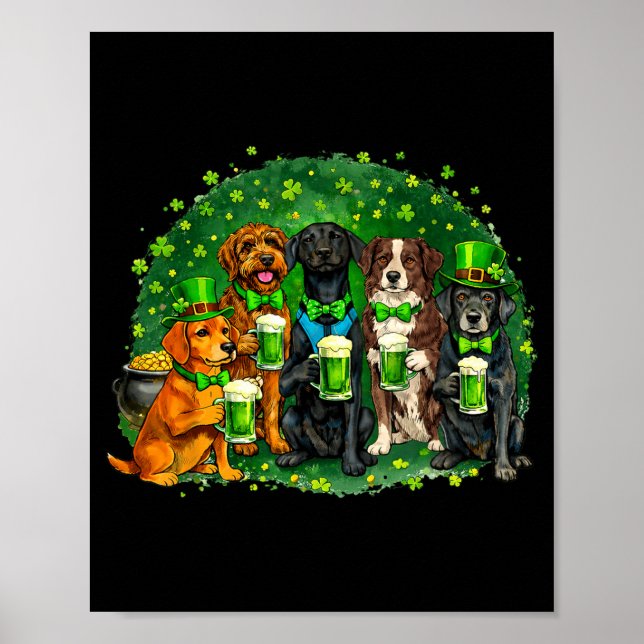 St Patricks Day Hunde Liebhaber Squad Poster (Vorne)