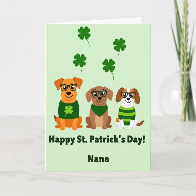 St. Patricks Day Hunde Nana Karte (Vorderseite)
