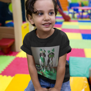 St. Patrick's Day Hunde Party Kleinkind Dunkler T  T-shirt