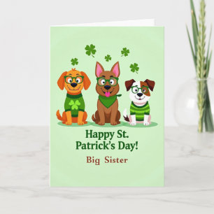 St. Patricks Day Hunde Vektor Art Karte