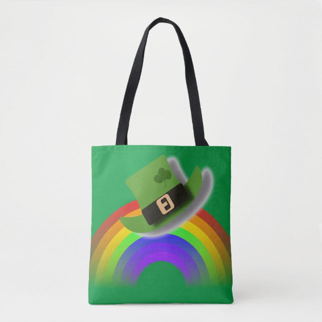 St. Patricks Day Hut und Regenbogen-Tasche (Vorderseite)
