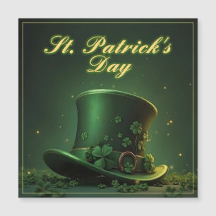 St. Patrick's Day Hut und Shamrock-Design Magnetkarte