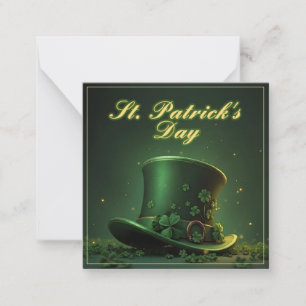 St. Patrick's Day Hut und Shamrock-Design Mitteilungskarte