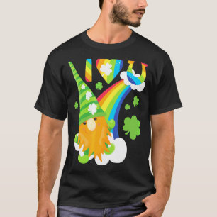 St Patricks Day Ich Liebe Dich Gnom Regenbogen I H T-Shirt