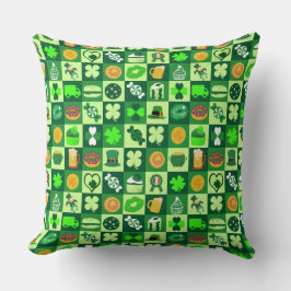 St. Patrick's Day Icons Nahtloses Muster Kissen