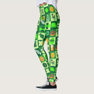 St. Patrick's Day Icons Nahtloses Muster Leggings