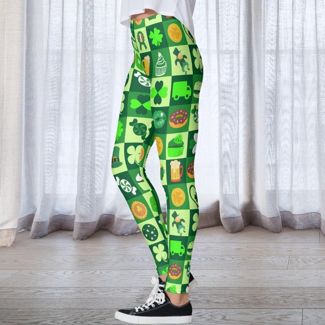 St. Patrick's Day Icons Nahtloses Muster Leggings (Von Creator hochgeladen)