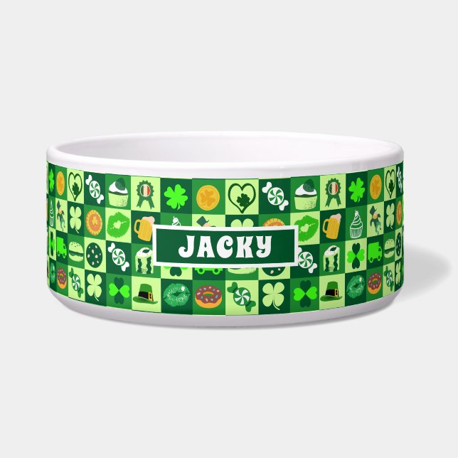 St. Patrick's Day Icons Nahtloses Muster Napf (Vorderseite)