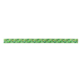 St. Patrick's Day Icons Nahtloses Muster Satinband