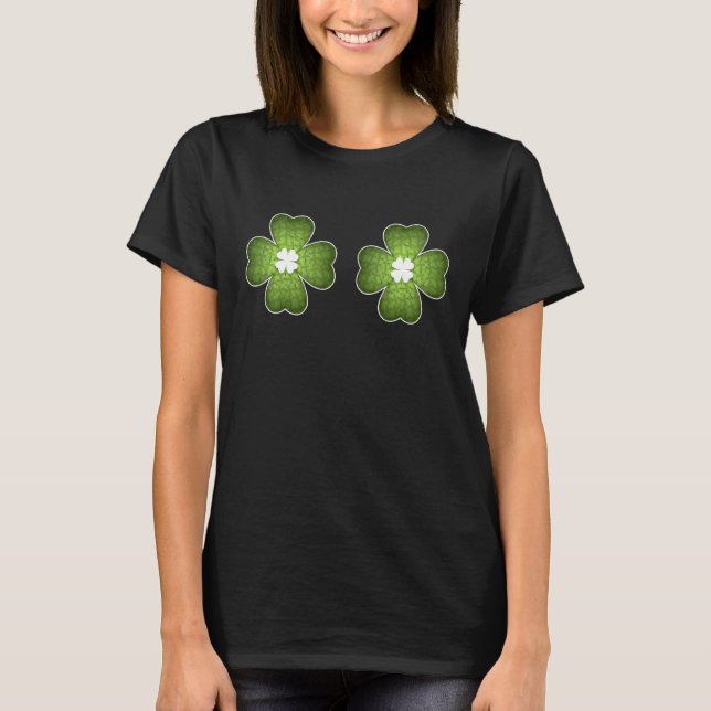 St. Patrick's Day Illustration Art Kleeblatt T-Shirt (Vorderseite)