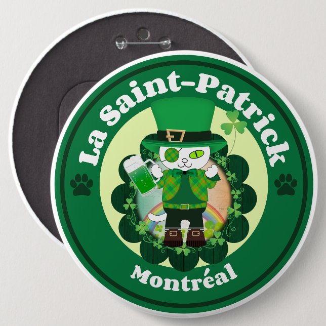 St. Patrick's Day in Montreal Button (Vorne & Hinten)