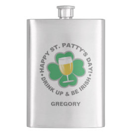 St. Patrick's Day individuelle Name Flachmann