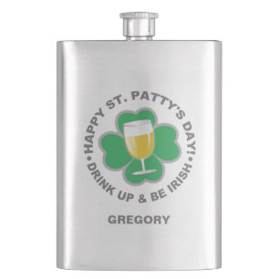 St. Patrick's Day individuelle Name Flachmann