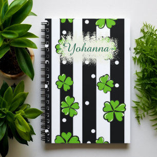 St. Patrick's Day Individuelle Name, Streifen & Cl Notizblock