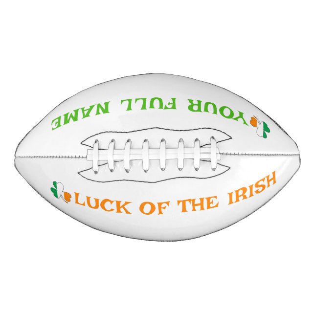 St Patrick's Day Ireland Flag Shamrock Custom Name Football (Vorderseite)