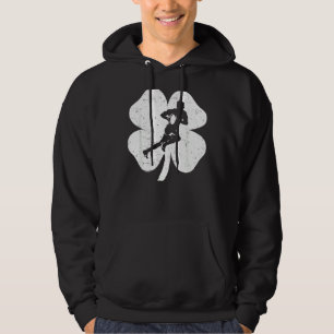 St Patricks Day Ireland Rugby Retro Kleeblatt Iris Hoodie