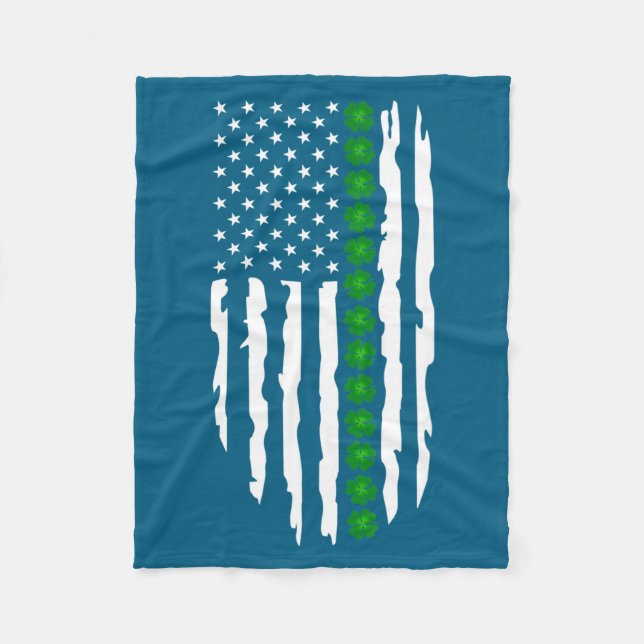 St. Patrick's Day Irisch-Amerikanische Flagge  Fleecedecke (Vorderseite)