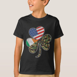 St. Patricks Day Irisch-Amerikanische Flagge Tarnu T-Shirt