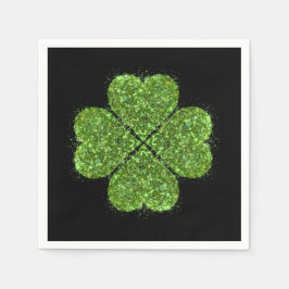 St. Patrick's Day, irisch grün glitzerndes Kleebla Serviette