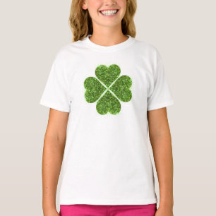 St. Patrick's Day, irisch grün glitzerndes Kleebla T-Shirt