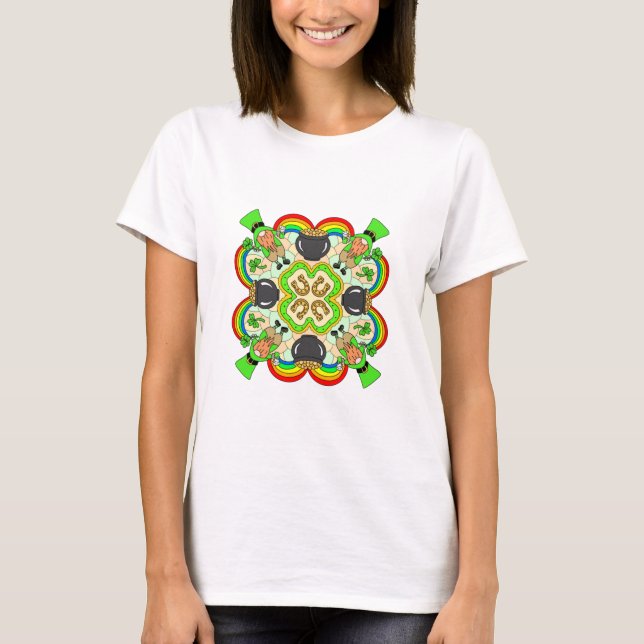 St Patrick's Day | Irisch inspiriert Mandala T-Shirt (Vorderseite)