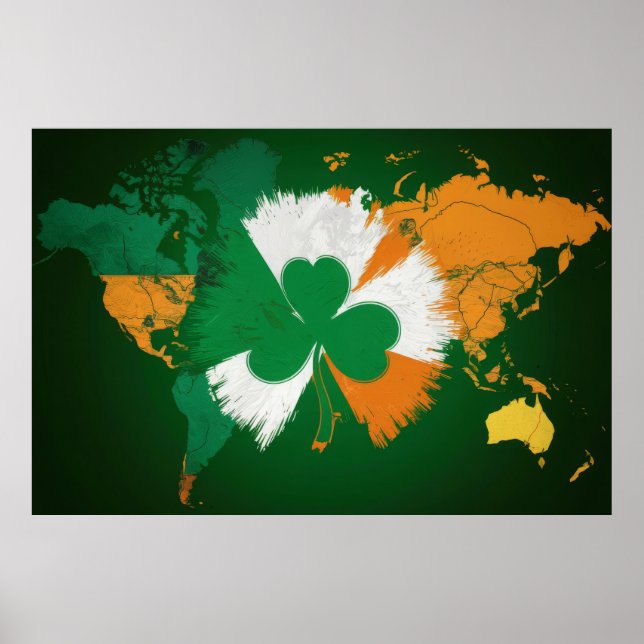 St. Patrick's Day, irische Flaggenfarben Poster (Vorne)