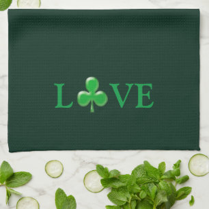 St. Patrick's Day Irische Liebe Grüner Klee Shamro Geschirrtuch