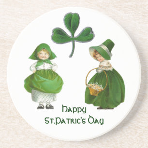 ST. PATRICK'S DAY- IRISCHE MÄDCHEN SANDSTEIN UNTERSETZER
