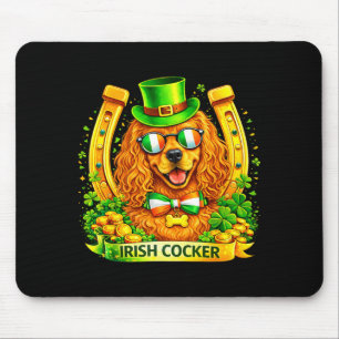 St Patricks Day Irischer Cocker Spaniel Glückspilz Mousepad