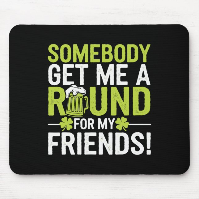 St Patricks Day Irischer Stolz Shamrock-Parade Glü Mousepad (Vorne)
