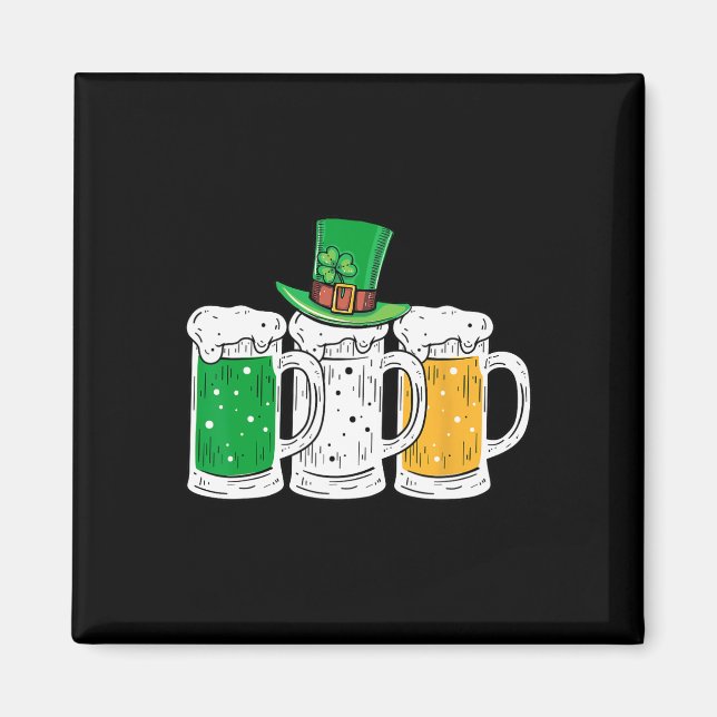 St Patricks Day Irisches Bier Irland Flagge Kleebl Magnet (Vorne)