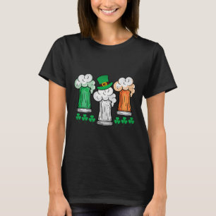 St Patricks Day Irisches Bier Irland Flagge Kleebl T-Shirt