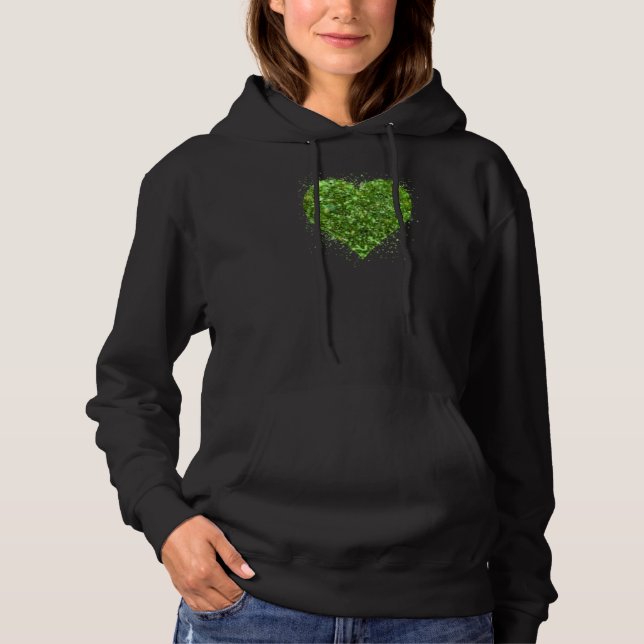 St. Patrick's Day, irisches, glitzerndes Herz Hoodie (Vorderseite)