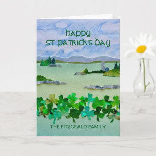 St Patrick's Day Irisches Landschaft Personalisier Karte