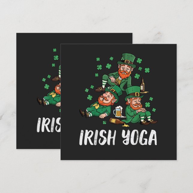 St Patricks Day Irisches Yoga Kobold Saint Paddys (Vorne/Hinten)
