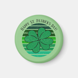 St. Patrick's Day Irish 4 Leaf Clover Retro Magnet