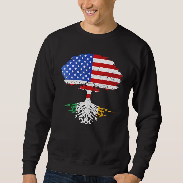 St Patricks Day Irish American Flag Grown Roots Us Sweatshirt (Vorderseite)