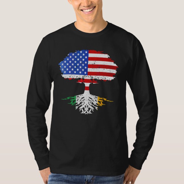 St Patricks Day Irish American Flag Grown Roots Us T-Shirt (Vorderseite)