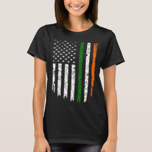 St Patrick's Day Irish American Flag Men Women T-S T-Shirt