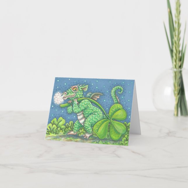 St Patricks Day IRISH BABY DRAGON NOTE CARD Blank Karte (Vorderseite)