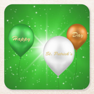 St. Patrick's Day Irish Balloons - Paper Untersetz Rechteckiger Pappuntersetzer