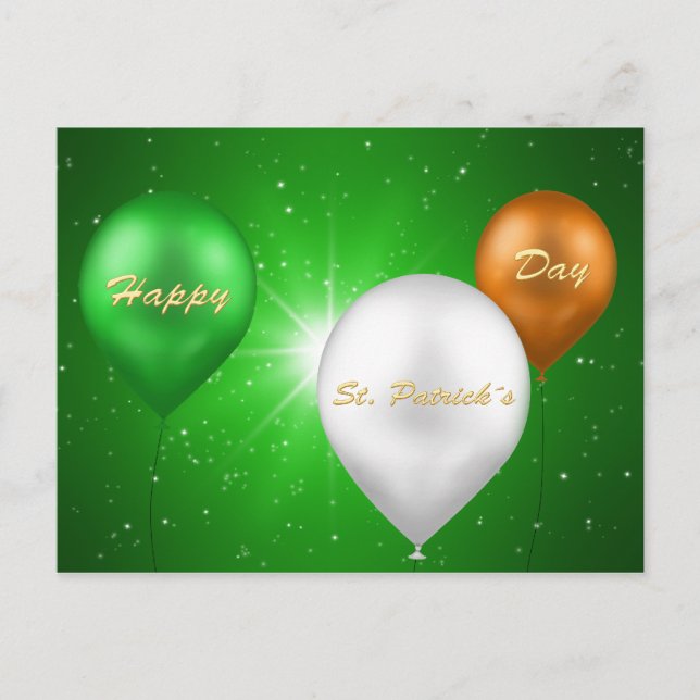 St. Patrick's Day Irish Balloons - Postcard Postkarte (Vorderseite)