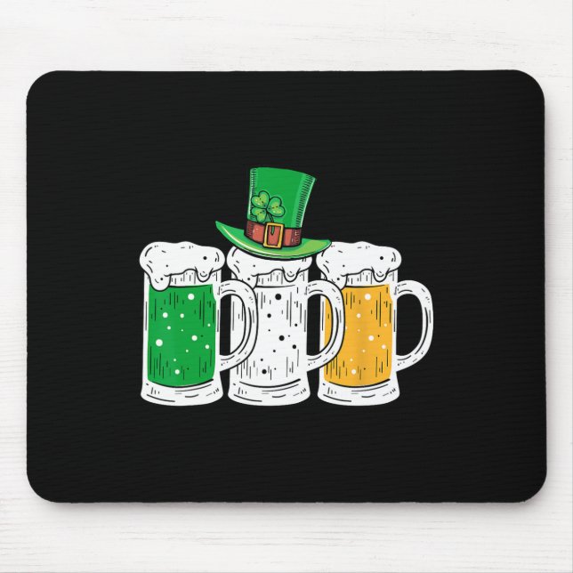 St Patricks Day Irish Beer Ireland Flag Clovers Sh Mousepad (Vorne)
